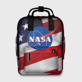 Женский рюкзак 3D с принтом NASA USA в Белгороде, 100% полиэстер | лямки с регулируемой длиной, сверху ручки, чтобы рюкзак нести как сумку. Основное отделение закрывается на молнию, как и внешний карман. Внутри два дополнительных кармана, один из которых закрывается на молнию. По бокам два дополнительных кармашка, куда поместится маленькая бутылочка
 | nasa | space x | spacex | usa | астронавт | астронавтика | космонавт | наса | сша