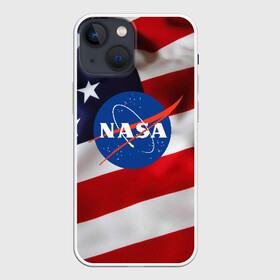 Чехол для iPhone 13 mini с принтом NASA USA в Белгороде,  |  | nasa | space x | spacex | usa | астронавт | астронавтика | космонавт | наса | сша