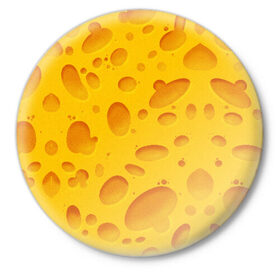 Значок с принтом Сыр в Белгороде,  металл | круглая форма, металлическая застежка в виде булавки | texture | сыр | сырок | текстура | текстура сыра