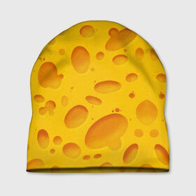 Шапка 3D с принтом Сыр в Белгороде, 100% полиэстер | универсальный размер, печать по всей поверхности изделия | Тематика изображения на принте: texture | сыр | сырок | текстура | текстура сыра