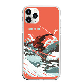 Чехол для iPhone 11 Pro матовый с принтом BORN TO SKI в Белгороде, Силикон |  | горы | зима | лыжи | природа | снег | спорт