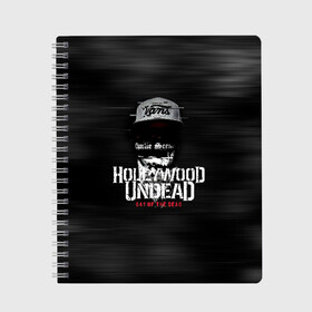 Тетрадь с принтом Hollywood Undead в Белгороде, 100% бумага | 48 листов, плотность листов — 60 г/м2, плотность картонной обложки — 250 г/м2. Листы скреплены сбоку удобной пружинной спиралью. Уголки страниц и обложки скругленные. Цвет линий — светло-серый
 | charlie scene | danny | funny man | hollywood undead | hu | j dog | johnny 3 tears | андед | голивуд | голливудская | группа | гу | нежить | реп | рок | рэп | рэпкор | ундед | ундэ