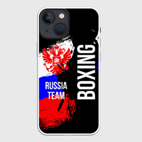 Чехол для iPhone 13 mini с принтом Boxing Russia Team в Белгороде,  |  | boxer | boxing | russia team | бокс | боксер | сборная россии | тайский бокс