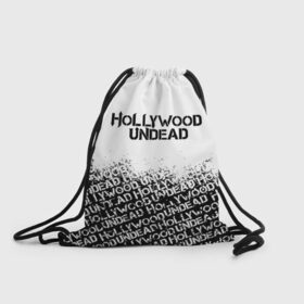 Рюкзак-мешок 3D с принтом HOLLYWOOD UNDEAD в Белгороде, 100% полиэстер | плотность ткани — 200 г/м2, размер — 35 х 45 см; лямки — толстые шнурки, застежка на шнуровке, без карманов и подкладки | deuce | hollywood undead | hu | j dog | shady jeff | голливуд | голливудская нежить | даниэль мурильо | джордан террелл | джордж артур рейган | дилан альварес | мэттью сент клер | нежить