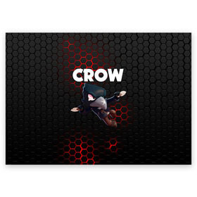 Поздравительная открытка с принтом BRAWL STARS CROW в Белгороде, 100% бумага | плотность бумаги 280 г/м2, матовая, на обратной стороне линовка и место для марки
 | Тематика изображения на принте: brawl stars | bull | colt | crow | leon | stars | берли | бо | брок | ворон | джесси | динамайк | дэррил | кольт | леон | мортис | нита | пайпер | пенни | поко | пэм | рикошет | спайк | фрэнк | шелли | эль примо