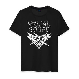 Мужская футболка хлопок с принтом VELIAL SQUAD в Белгороде, 100% хлопок | прямой крой, круглый вырез горловины, длина до линии бедер, слегка спущенное плечо. | Тематика изображения на принте: velial squad | велиал сквад