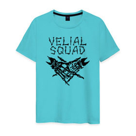 Мужская футболка хлопок с принтом VELIAL SQUAD в Белгороде, 100% хлопок | прямой крой, круглый вырез горловины, длина до линии бедер, слегка спущенное плечо. | Тематика изображения на принте: velial squad | велиал сквад