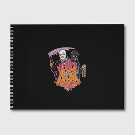 Альбом для рисования с принтом Velial Squad в Белгороде, 100% бумага
 | матовая бумага, плотность 200 мг. | Тематика изображения на принте: horror | music | rap | redvelsqd | rock | музыка | рок | рэп | хоррор