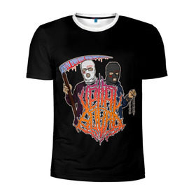 Мужская футболка 3D спортивная с принтом Velial Squad в Белгороде, 100% полиэстер с улучшенными характеристиками | приталенный силуэт, круглая горловина, широкие плечи, сужается к линии бедра | horror | music | rap | redvelsqd | rock | музыка | рок | рэп | хоррор