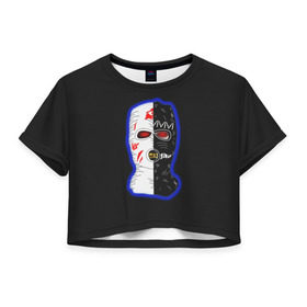 Женская футболка Cropp-top с принтом Velial Squad в Белгороде, 100% полиэстер | круглая горловина, длина футболки до линии талии, рукава с отворотами | horror | music | rap | redvelsqd | rock | музыка | рок | рэп | хоррор