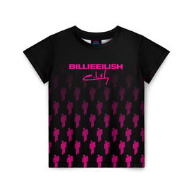 Детская футболка 3D с принтом BILLIE EILISH в Белгороде, 100% гипоаллергенный полиэфир | прямой крой, круглый вырез горловины, длина до линии бедер, чуть спущенное плечо, ткань немного тянется | be | billie | billie eilish | blohsh | ghoul | билли | билли айлиш