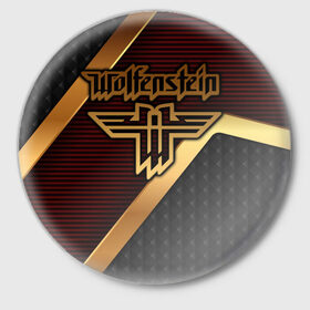 Значок с принтом Wolfenstein в Белгороде,  металл | круглая форма, металлическая застежка в виде булавки | 
