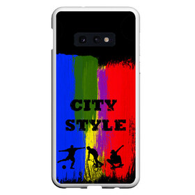 Чехол для Samsung S10E с принтом City style в Белгороде, Силикон | Область печати: задняя сторона чехла, без боковых панелей | city | style | велик | велосипед | велосипедист | графити | граффити | краска | краски. мазки краски | мазки | скуйтборд | спорт | футбол | цветное