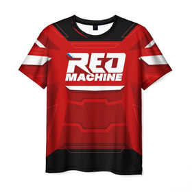 Мужская футболка 3D с принтом Red Machine в Белгороде, 100% полиэфир | прямой крой, круглый вырез горловины, длина до линии бедер | hockey | red | russia | team | красная | машина | россия | сборная | хоккей