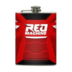 Фляга с принтом Red Machine в Белгороде, металлический корпус | емкость 0,22 л, размер 125 х 94 мм. Виниловая наклейка запечатывается полностью | hockey | red | russia | team | красная | машина | россия | сборная | хоккей