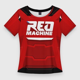 Женская футболка 3D Slim с принтом Red Machine в Белгороде,  |  | hockey | red | russia | team | красная | машина | россия | сборная | хоккей