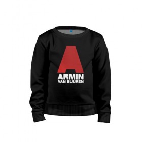 Детский свитшот хлопок с принтом Armin van Buuren в Белгороде, 100% хлопок | круглый вырез горловины, эластичные манжеты, пояс и воротник | a state of trance | armin | armin van buuren | asot | van buuren | армин | армин ван бюрен | ван бюрен