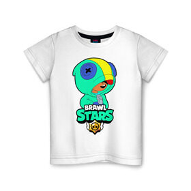 Детская футболка хлопок с принтом Brawl Stars LEON в Белгороде, 100% хлопок | круглый вырез горловины, полуприлегающий силуэт, длина до линии бедер | brawl | brawl stars | crow | leon | stars | бравл | бравл старс | браво старс | игра | компьютерная | кров | леон | онлайн | старс