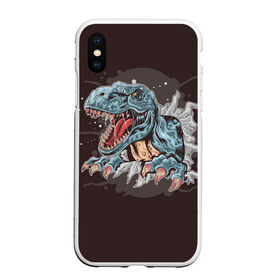 Чехол для iPhone XS Max матовый с принтом T-Rex в Белгороде, Силикон | Область печати: задняя сторона чехла, без боковых панелей | art | dino | dinos | dinosaur | raptor | style | trex | velociraptor | арт | динозавр | мир юрского периода | ти рекс | ящер