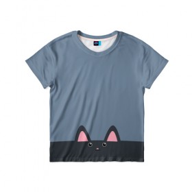Детская футболка 3D с принтом Милашка котик в Белгороде, 100% гипоаллергенный полиэфир | прямой крой, круглый вырез горловины, длина до линии бедер, чуть спущенное плечо, ткань немного тянется | животные | кот | котейка | котик | кошки | милашка | милота | милый