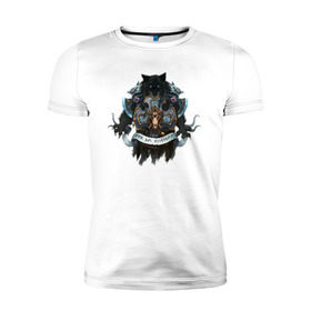 Мужская футболка премиум с принтом Warhammer 40 000 Space Wolves в Белгороде, 92% хлопок, 8% лайкра | приталенный силуэт, круглый вырез ворота, длина до линии бедра, короткий рукав | warhammer 40 000 space wolves