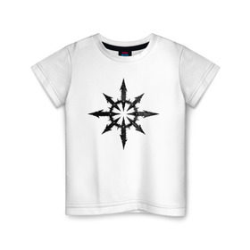 Детская футболка хлопок с принтом Warhammer 40K Chaos в Белгороде, 100% хлопок | круглый вырез горловины, полуприлегающий силуэт, длина до линии бедер | warhammer 40k chaos