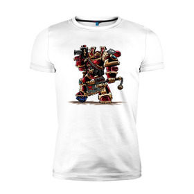 Мужская футболка премиум с принтом Warhammer 40 000 Сhaos в Белгороде, 92% хлопок, 8% лайкра | приталенный силуэт, круглый вырез ворота, длина до линии бедра, короткий рукав | warhammer 40 000 сhaos