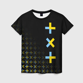 Женская футболка 3D с принтом TXT в Белгороде, 100% полиэфир ( синтетическое хлопкоподобное полотно) | прямой крой, круглый вырез горловины, длина до линии бедер | beomgyu | huening kai | k pop | soobin | taehyun | tomorrow x together | txt | yeonjun | к поп