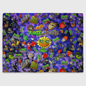 Плед 3D с принтом Plants vs Zombies в Белгороде, 100% полиэстер | закругленные углы, все края обработаны. Ткань не мнется и не растягивается | plant | zombies | зомби | растения | растения против зомби