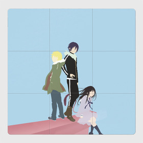 Магнитный плакат 3Х3 с принтом Yato, Yukine & Hiyori в Белгороде, Полимерный материал с магнитным слоем | 9 деталей размером 9*9 см | ghost | god of calamity | hiyori | iki | noragami | shinki | yato | yatogami | yukine | бездомный бог | бог бедствия | ики | призрак | секки | хиёри | шинки | юки | юкине | юкинэ | ято