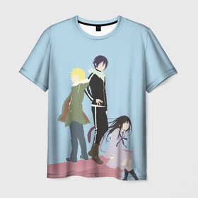 Мужская футболка 3D с принтом Yato, Yukine & Hiyori в Белгороде, 100% полиэфир | прямой крой, круглый вырез горловины, длина до линии бедер | ghost | god of calamity | hiyori | iki | noragami | shinki | yato | yatogami | yukine | бездомный бог | бог бедствия | ики | призрак | секки | хиёри | шинки | юки | юкине | юкинэ | ято