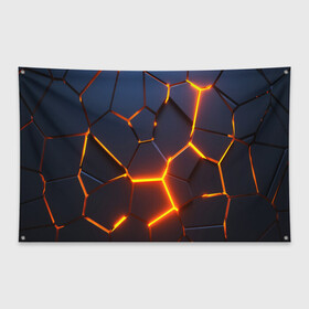 Флаг-баннер с принтом 3D ПЛИТЫ | NEON STEEL | НЕОНОВЫЕ ПЛИТЫ в Белгороде, 100% полиэстер | размер 67 х 109 см, плотность ткани — 95 г/м2; по краям флага есть четыре люверса для крепления | 3d | abstraction | geometry | hexagon | neon | paints | stripes | texture | triangle | абстракция | брызги | геометрия | краски | неон | неоновый | соты | текстура