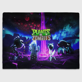 Плед 3D с принтом PLANTS VS.ZOMBIES в Белгороде, 100% полиэстер | закругленные углы, все края обработаны. Ткань не мнется и не растягивается | garden warfare | plants | plants vs. zombies | plants vs. zombies: garden warfare | popcap | zombies | кактус | картошка | подсолнух | растения против зомби | сад