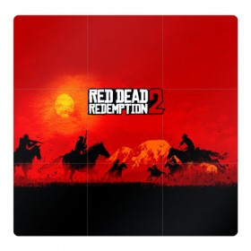 Магнитный плакат 3Х3 с принтом RDR 2 в Белгороде, Полимерный материал с магнитным слоем | 9 деталей размером 9*9 см | arthur morgan | cowboy | online | red dead online | red dead redemption 2 | rockstar games | wild west | артур морган | бандит | вестерн | винтовка | дикий запад | ковбой | рокстар