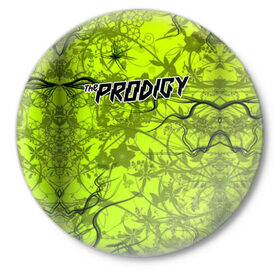 Значок с принтом The Prodigy в Белгороде,  металл | круглая форма, металлическая застежка в виде булавки | Тематика изображения на принте: the prodigy