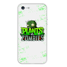 Чехол для iPhone 5/5S матовый с принтом Plants vs Zombies в Белгороде, Силикон | Область печати: задняя сторона чехла, без боковых панелей | plants vs. zombies | зомби | игра | компьютерная игра | против | растения | растения против зомби