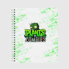 Тетрадь с принтом Plants vs Zombies в Белгороде, 100% бумага | 48 листов, плотность листов — 60 г/м2, плотность картонной обложки — 250 г/м2. Листы скреплены сбоку удобной пружинной спиралью. Уголки страниц и обложки скругленные. Цвет линий — светло-серый
 | plants vs. zombies | зомби | игра | компьютерная игра | против | растения | растения против зомби