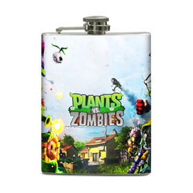 Фляга с принтом PLANTS VS. ZOMBIES в Белгороде, металлический корпус | емкость 0,22 л, размер 125 х 94 мм. Виниловая наклейка запечатывается полностью | garden warfare | plants | plants vs. zombies | plants vs. zombies: garden warfare | popcap | zombies | кактус | картошка | подсолнух | растения против зомби | сад