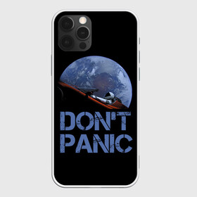 Чехол для iPhone 12 Pro с принтом Dont Panic в Белгороде, силикон | область печати: задняя сторона чехла, без боковых панелей | 2022 | cat | elon | galaxy | mars | moon | musk | nasa | space | spacex | tesla | вселенная | галактика | звезды | илон | космонавт | космос | луна | марс | маск | наса | скафандр | тесла