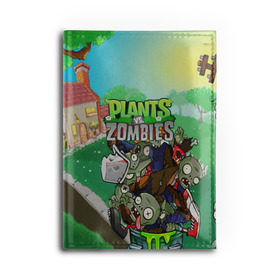 Обложка для автодокументов с принтом PLANTS VS. ZOMBIES в Белгороде, натуральная кожа |  размер 19,9*13 см; внутри 4 больших “конверта” для документов и один маленький отдел — туда идеально встанут права | garden warfare | plants | plants vs. zombies | plants vs. zombies: garden warfare | popcap | zombies | кактус | картошка | подсолнух | растения против зомби | сад