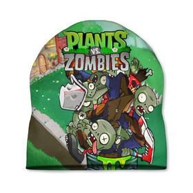 Шапка 3D с принтом PLANTS VS. ZOMBIES в Белгороде, 100% полиэстер | универсальный размер, печать по всей поверхности изделия | garden warfare | plants | plants vs. zombies | plants vs. zombies: garden warfare | popcap | zombies | кактус | картошка | подсолнух | растения против зомби | сад