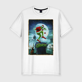 Мужская футболка хлопок Slim с принтом Гринч Похититель Рождества в Белгороде, 92% хлопок, 8% лайкра | приталенный силуэт, круглый вырез ворота, длина до линии бедра, короткий рукав | grinch | новый год | рождество
