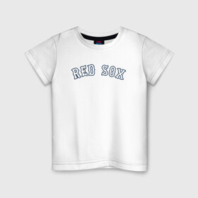 Детская футболка хлопок с принтом Red sox в Белгороде, 100% хлопок | круглый вырез горловины, полуприлегающий силуэт, длина до линии бедер | red sox | rsac | бейсбол | бостон | красные носки | массачусетс | профессиональная бейсбольная | спорт | улетай | утекай
