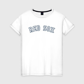 Женская футболка хлопок с принтом Red sox в Белгороде, 100% хлопок | прямой крой, круглый вырез горловины, длина до линии бедер, слегка спущенное плечо | red sox | rsac | бейсбол | бостон | красные носки | массачусетс | профессиональная бейсбольная | спорт | улетай | утекай