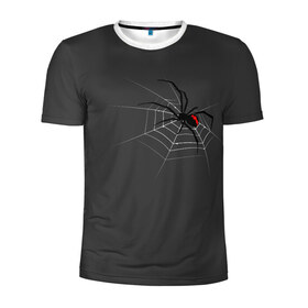 Мужская футболка 3D спортивная с принтом Паук в Белгороде, 100% полиэстер с улучшенными характеристиками | приталенный силуэт, круглая горловина, широкие плечи, сужается к линии бедра | Тематика изображения на принте: animal | animals | poison | spider | venom | вдова | животные | каракурт | паук | паутина | паучок | черная | черная вдова | яд