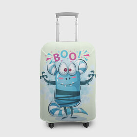 Чехол для чемодана 3D с принтом BOO в Белгороде, 86% полиэфир, 14% спандекс | двустороннее нанесение принта, прорези для ручек и колес | bright | cute monsters | fun | funny | веселый | милый монстрик | прикольный | яркий забавный