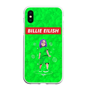 Чехол для iPhone XS Max матовый с принтом BILLIE EILISH GREEN в Белгороде, Силикон | Область печати: задняя сторона чехла, без боковых панелей | Тематика изображения на принте: bad guy | billie | eilish | ocean eyes | айлиш | билли | девушка | певица | эйлиш