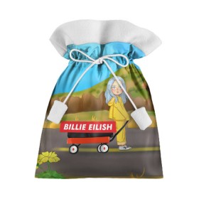 Подарочный 3D мешок с принтом BILLIE EILISH в Белгороде, 100% полиэстер | Размер: 29*39 см | bad guy | billie | eilish | ocean eyes | айлиш | билли | девушка | певица | эйлиш