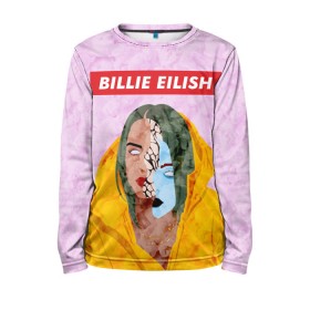 Детский лонгслив 3D с принтом BILLIE EILISH в Белгороде, 100% полиэстер | длинные рукава, круглый вырез горловины, полуприлегающий силуэт
 | bad guy | billie | eilish | ocean eyes | айлиш | билли | девушка | певица | эйлиш