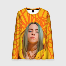 Мужской лонгслив 3D с принтом BILLIE EILISH в Белгороде, 100% полиэстер | длинные рукава, круглый вырез горловины, полуприлегающий силуэт | bad guy | billie | eilish | ocean eyes | айлиш | билли | девушка | певица | эйлиш